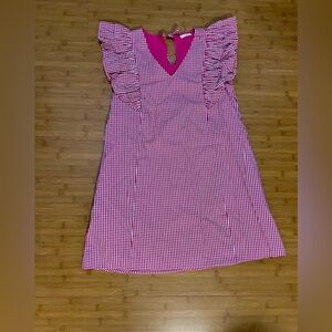 JODIFL Hot Pink & White Gingham Dress